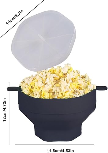 Miniatura 7 de Tazón para palomitas de maíz, gran máquina para hacer palomitas de maíz, cuenco creativo para calentar microondas, cuenco plegable, cuenco de