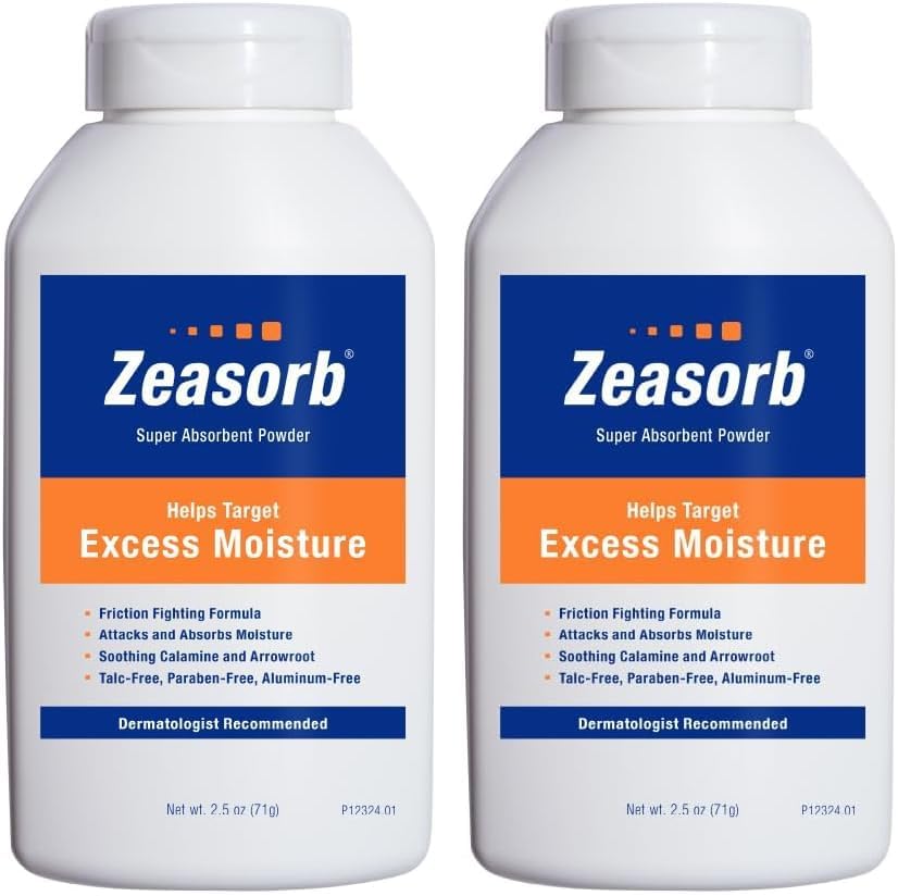 Body Powder, Foot & Body | Excess Moisture Control | Dermatologist Recommended | Friction-Fighting Formula | 2.5 oz Pack of 2