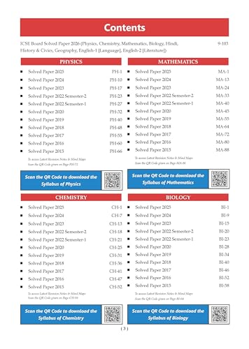Image of Oswaal ICSE 10 Previous Years' Solved papers | Year-wise (2017-2026) |Class 10 Physics |Chemistry |Maths |Biology |History & Civics |Geography |Hindi |English 1 |English 2 | For 2027 Exam | Oswaal AI