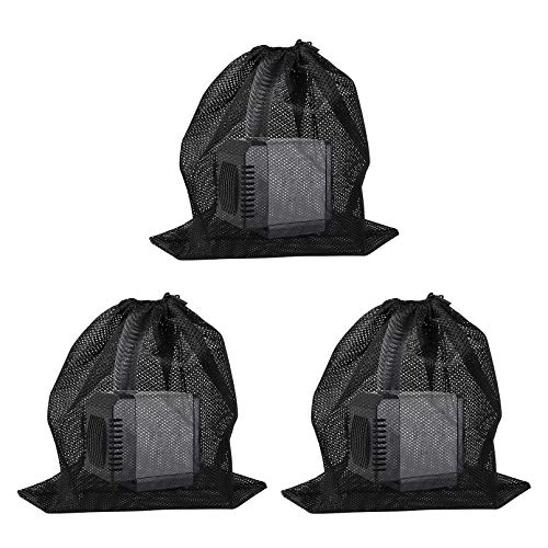 3 Pack Pump Barrier Bag with Drawstring Pond Pump Filter Bag Fish Pond Filter Mesh Bag 18.4