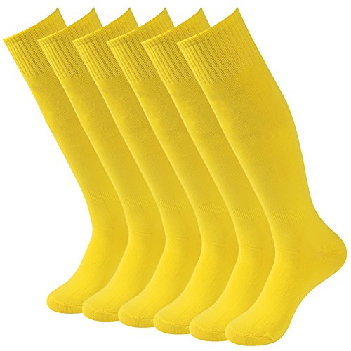Soccer Baseball Softball Socks,Three street Unisex Knee High Solid Sport Tube Compression Football Socks 2-10 Pairs