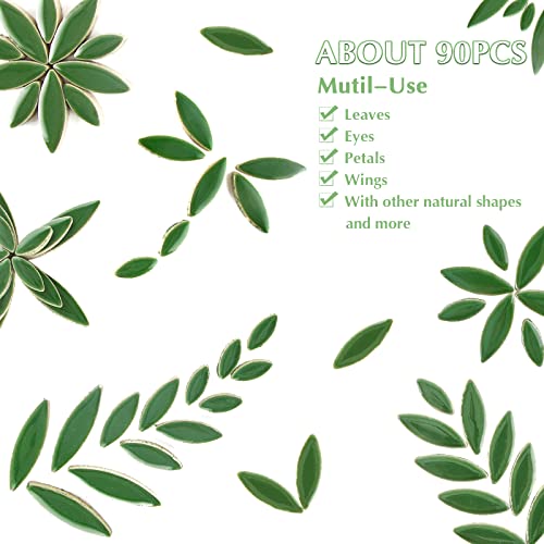 Youway Style Green Petal Mosaic Tiles, Ceramic Mosaic Tiles For Crafts, 200G Flower Shaped Mosaic Pieces For Spring Wall Art Decor,Diy Gift Ideas,Garden Table Decor #TOP5