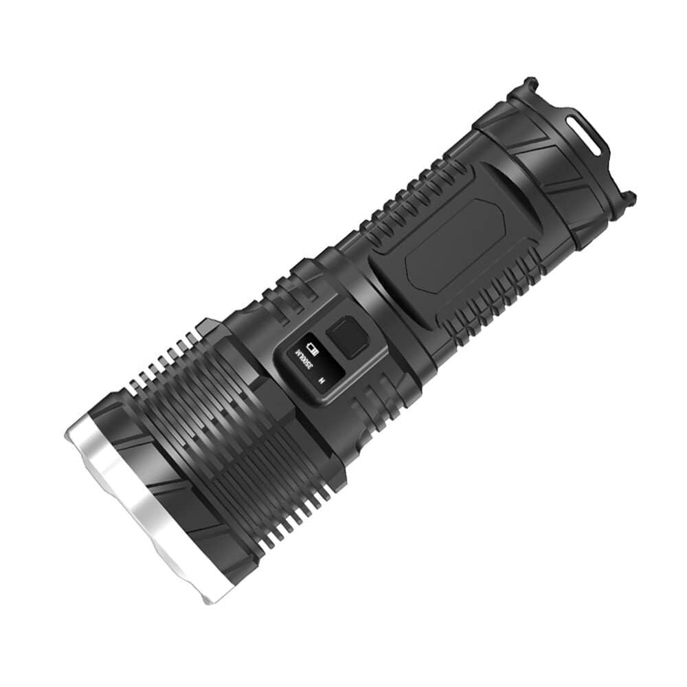 QFGVMXBWKZH High-Power LED Flashlight,IPX5 Outdoor Waterproof,High Lumens Stepless Dimming,OLED Electric Display 3 Grain P70 Wick Tactical Flashlight for Camping Emergency(20 cm/7.8 in)