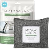 Moso Natural Car Air Freshener and Deodorizer | Long Lasting Bamboo Charcoal Odor Absorber | Non Toxic Odor Eliminator for Cars | Scent Free Air Purifying Bag