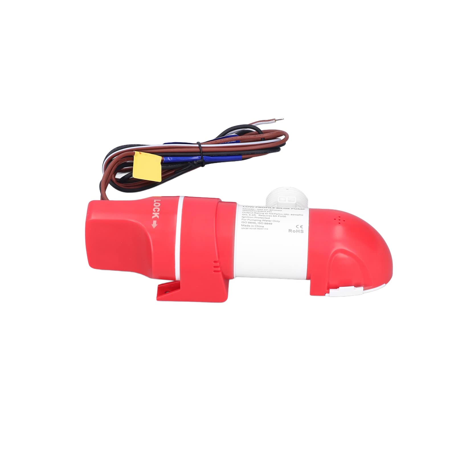Bomba de Achique Automática 12v Bomba de Achique de bajo Perfil 1100GPH / 4160LPH Eléctrica Automática de Acero Inoxidable DC12V Rotación de 360 ​​° para Barcos