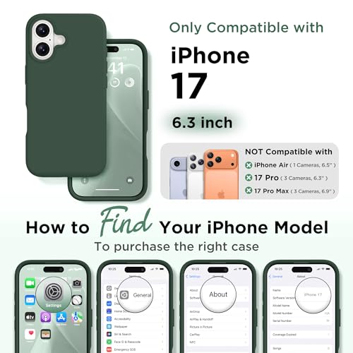 Image of GolbinBox Magnetic for iPhone 17 Case, Silicone Cover, Army Green