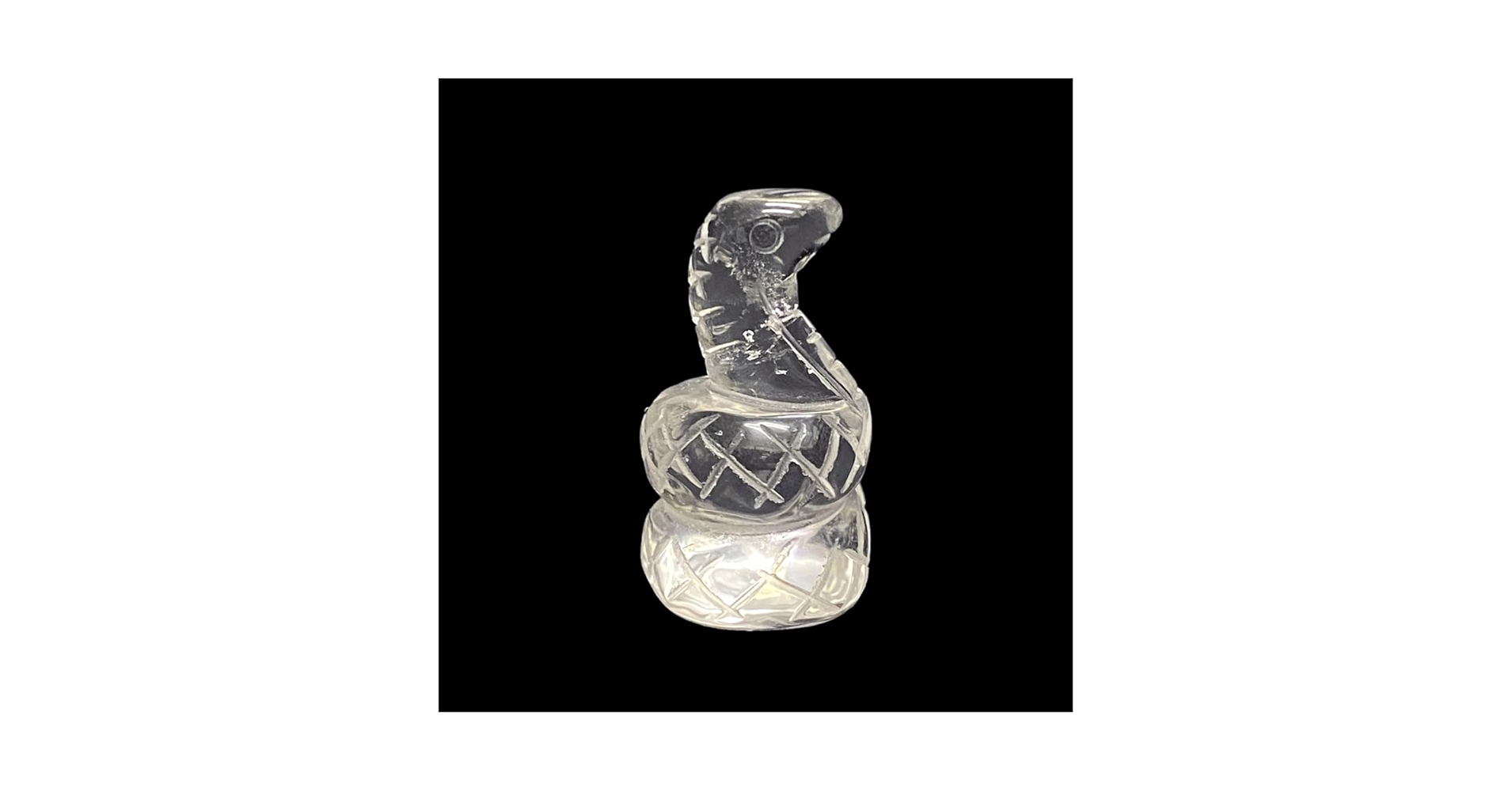 ホワイトスネークダイヤモンド入り手彫り水晶白蛇水晶NO 25-1177 ホワイトスネークダイヤモンド入り手彫り水晶白蛇水晶NO 25-1177