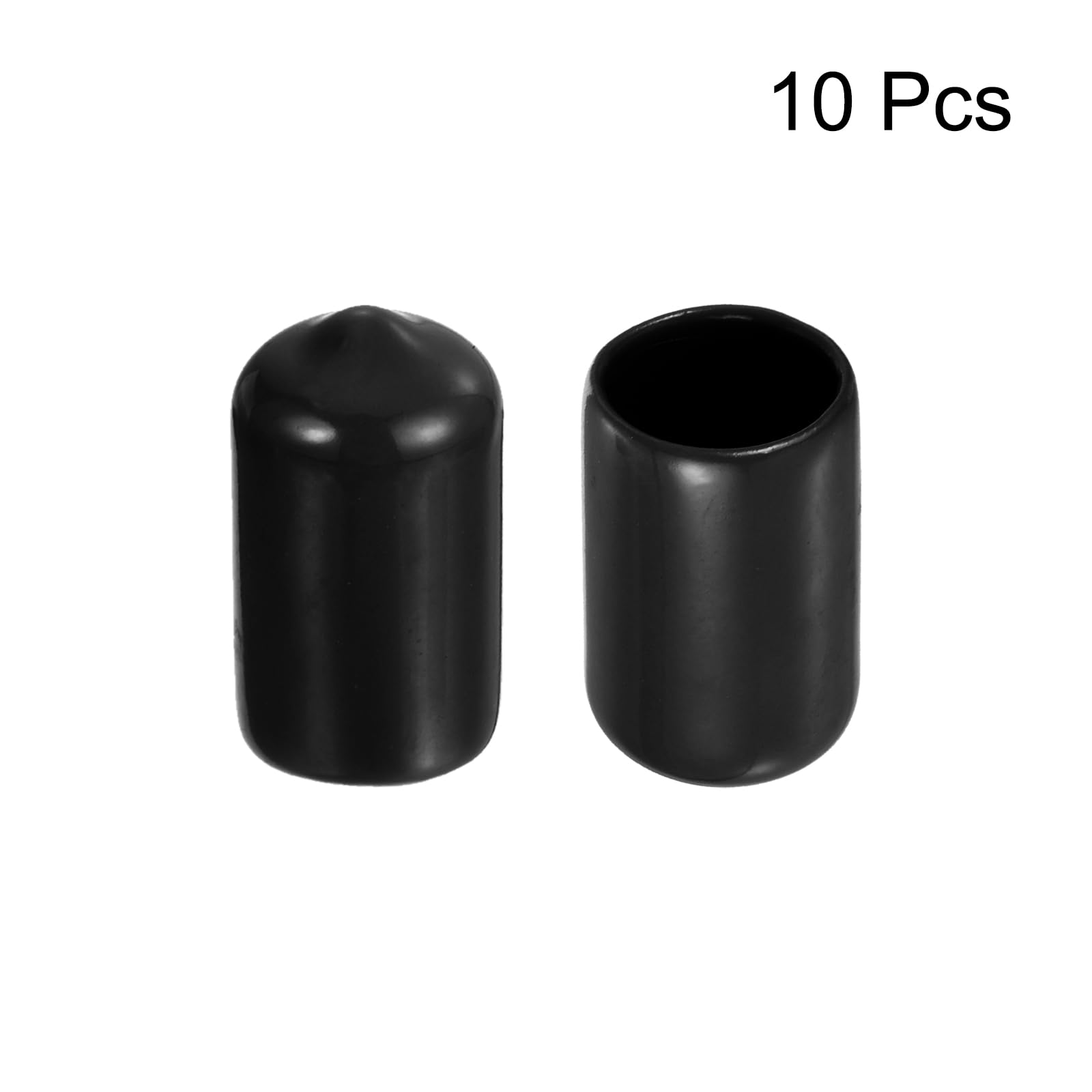 QUARKZMAN 10 Pezzi Tappi Terminali in Gomma 12mm (1/2") ID Copribulloni per Tubi Tondi in Vinile Protezioni per Filettatura, Nero