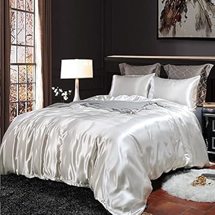 Amazon Gracevally 掛け布団カバー 3点セット シングル おしゃれ 寝具カバーセット 冷感 かけ布団カバー ツルツル ふとんかばー ボックスシーツ 光沢 シルク 無地 通気吸湿 寝具カバーセット オンライン通販