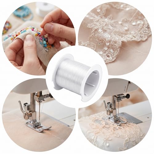 Amabro Hilo Invisible 5Pcs Nylon Transparente 600m x 0.15mm miniatura 4