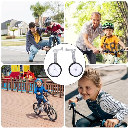 Ruedas de entrenamiento para bicicleta 16/24 pulgadas, ruedas estabilizadoras auxiliares en par, soporte trasero ajustable para bicicleta para niños miniatura 7
