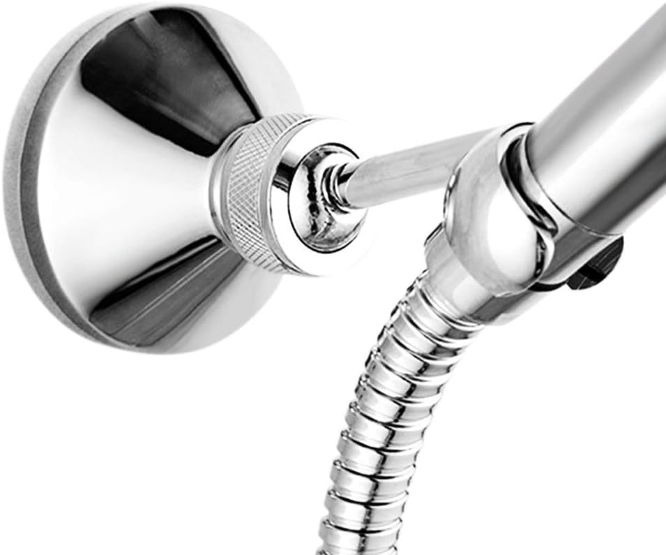 Queta Shower Head Holder, Adjustable Copper, Chrome Plated Handheld Shower Wall Bracket for Standard Shower Hose, 10.4 x 6.4 cm, 22.2 mm Hole, Silver