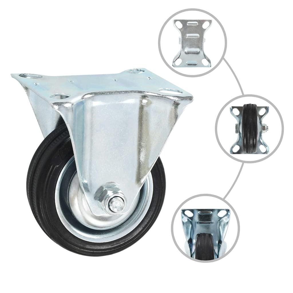 vidaXL 16x Bockrollen Transportrollen Möbelrollen Schwerlastrollen Laufrollen Rollen Möbelrolle Bockrolle Laufrolle Industrierolle 75mm Gummi Eisen