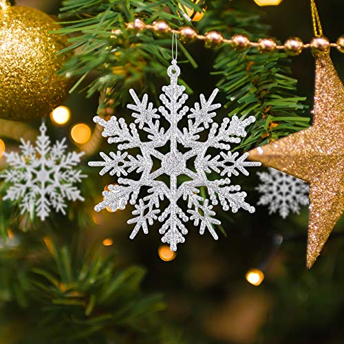 FLOFIA 24pz Fiocchi di Neve da Appendere Albero di...