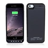 COOLEAD 4200mah detachable External Rechargeable Spare Backup Extended Battery Charger Pack Case Cover For iPhone 5C/5/5S (Black) -Side extra USB port can help do other emergency charging for other USB devicdes when needed