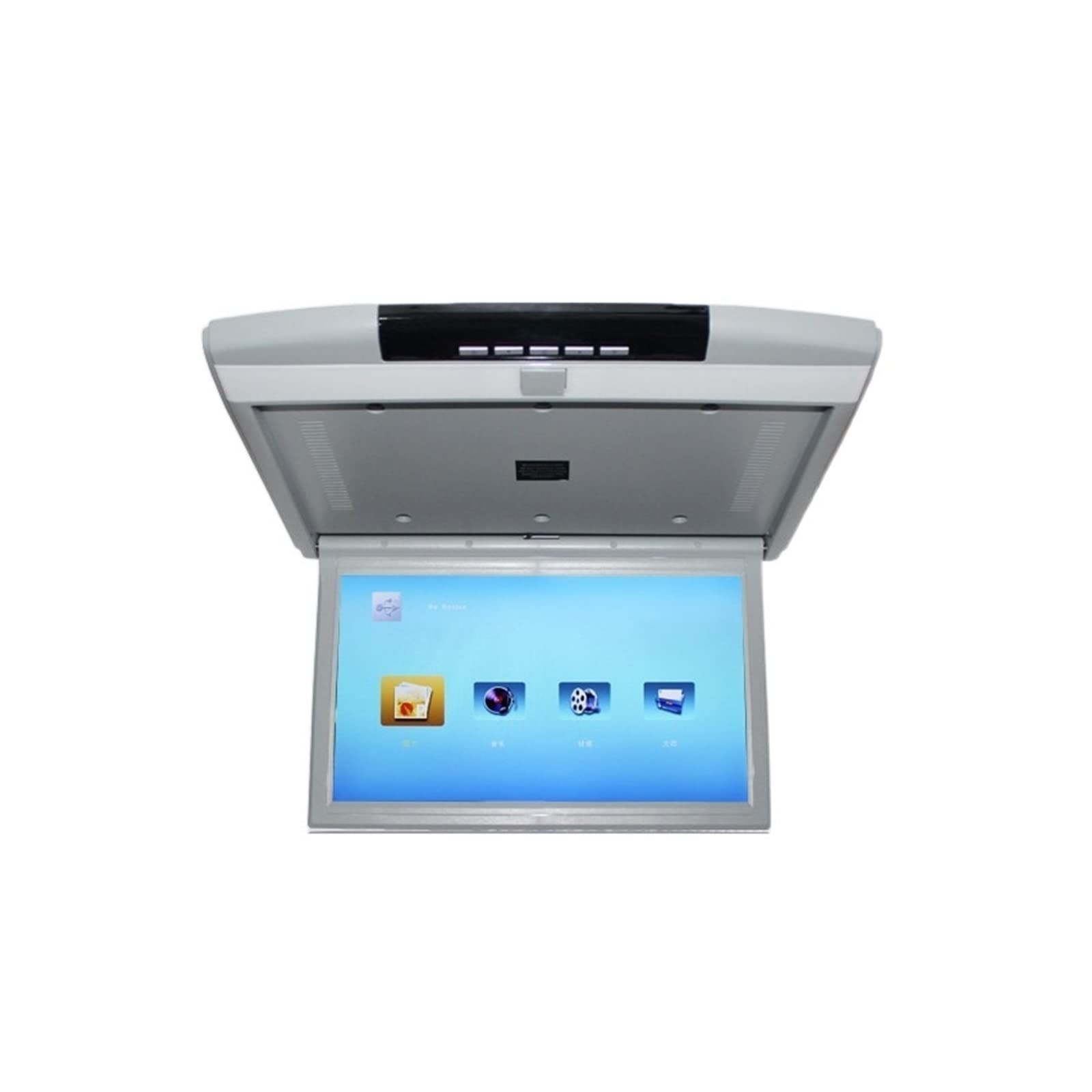 Monitor samochodowy 17 Cal ekran HD LCD MP5 odtwarzacz wideo do montażu na dachu samochodu wyświetlacz multimedialny sufit TV Link FM IR głośnik(15 inch Grey)