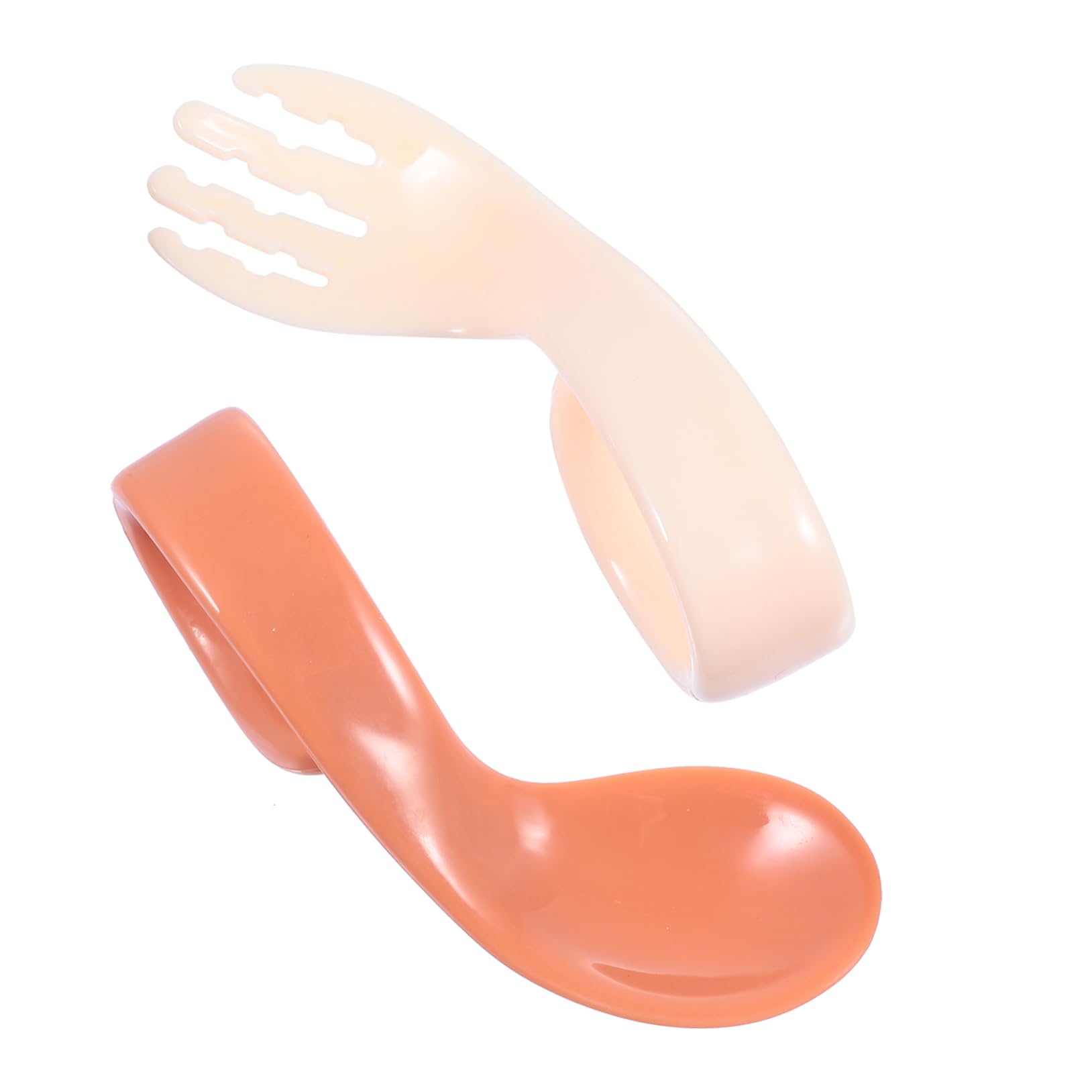 Yardwe 1Set Eating Utensils Training Tableware for Curved Fork and Spoon Material Attractive Colors for Boys for Weaning and Learning