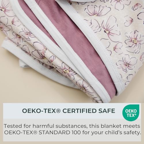 Image of Pobibaby Girl Blankets, Toddler Blanket, 50x50, Soft Cotton (Blossom)