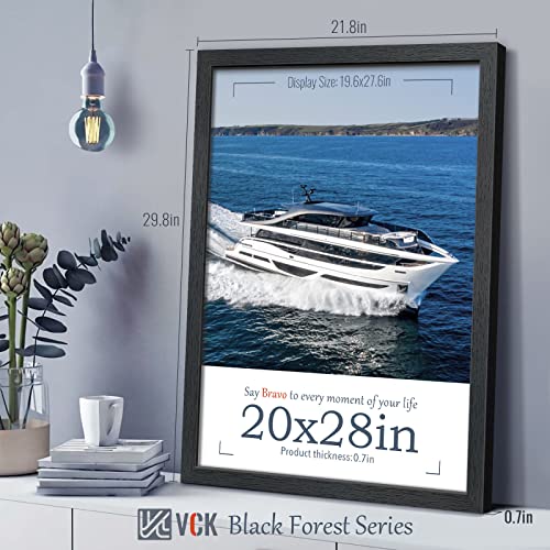 Image of VCK 20x28 Poster Frame Solid Wood Black 3 Pack Picture Frames 20 x 28 Inches with Wall Mounting Hanging