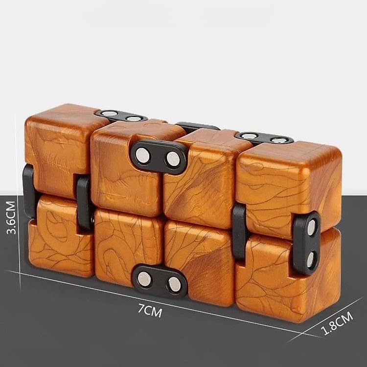 Hawkister QiYi Infinity Cube, Stress-Relief Sensory Toy Puzzle Cube Blocks for Anxiety, Focus & Relaxation, Brown 1