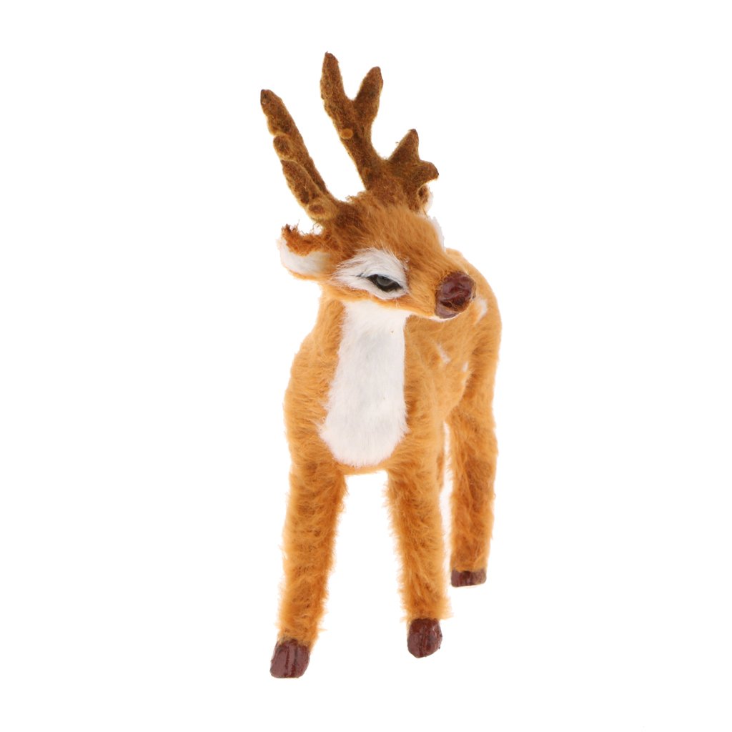 Miniature Realistic Deer Figurine Statue Model Home Gift Decorative Standing