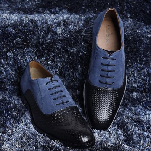 Image of LOUIS STITCH Men's Handcrafted Formal Derby Shoes Italian Leather Lace Up Shoes for Men (EUDTSU)