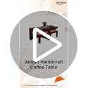 Image of Jangid Handicraft Sheesham Wood Coffee Table with 2 Stool | Rectangle Sofa Centre Table with Stool | Tea Center Table with 2 Stools for Living Room | Patio Teapoy Table with Two Puffy, Mahogany