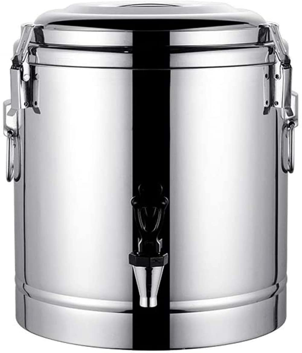 Distributore di acqua calda da 10 l, isolato per tè, secchiello per ghiaccio, scalda bevande, dispenser per bevande, urna in acciaio inox, per caffè, acqua, latte, tè e zuppe