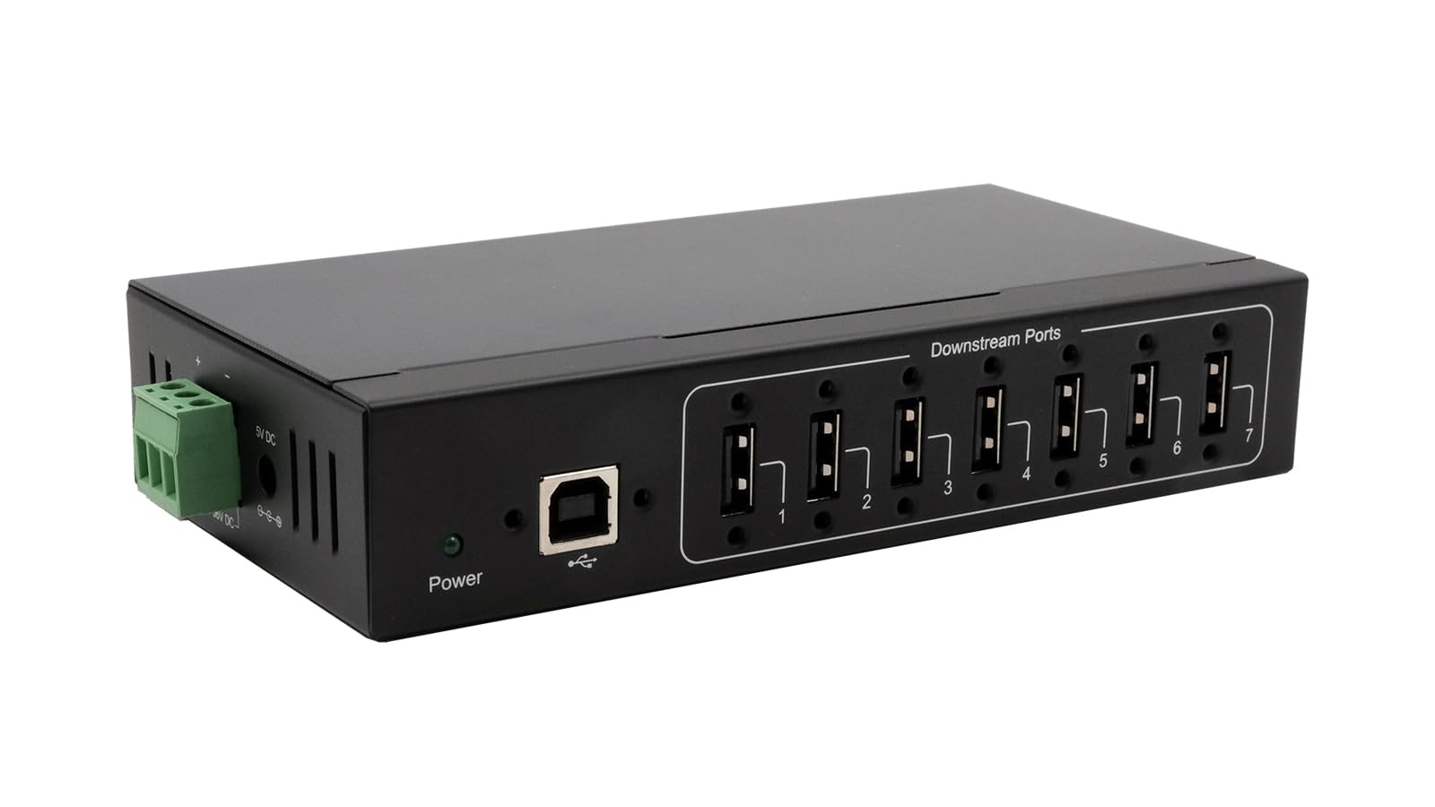 EX-11217HMVS 7 Port USB 2.0 Metall HUB Netzteil DIN-Rail-Kit Genesys Chipset