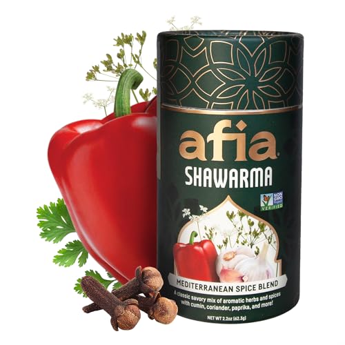 Afia Shawarma Seasoning | Mediterranean Spice Blend for Shawarma, Garlic Sauce (Toum), Flatbreads, Kebab, Kofta & Grilled Meat | Bold Middle Eastern Flavor with Cumin & Coriander | 2.2oz