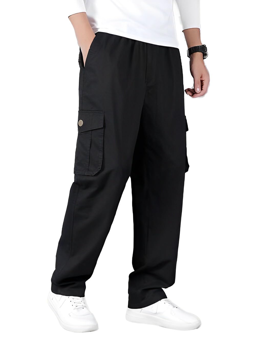 REOUTLOOK- THE FASHION CONNECTReoutlook Mens Comfortable Regular Fit Cotton Casual Cargo Lower with Pockets