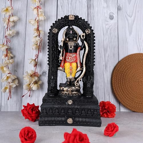 Image of Big Size Polyresin 3D Ram Lalla Ayodhya's Shree Ram Statue /Home Decor /Decorative Items Ramlalla Temple Idol for Pooja Shree ramlalla ayodha murti Showpiece Big Size (15 inches)