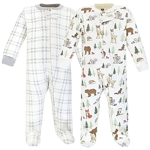 Hudson Baby Baby Premium Quilted Zipper Sleep and Play, Forest Animals, Preemie