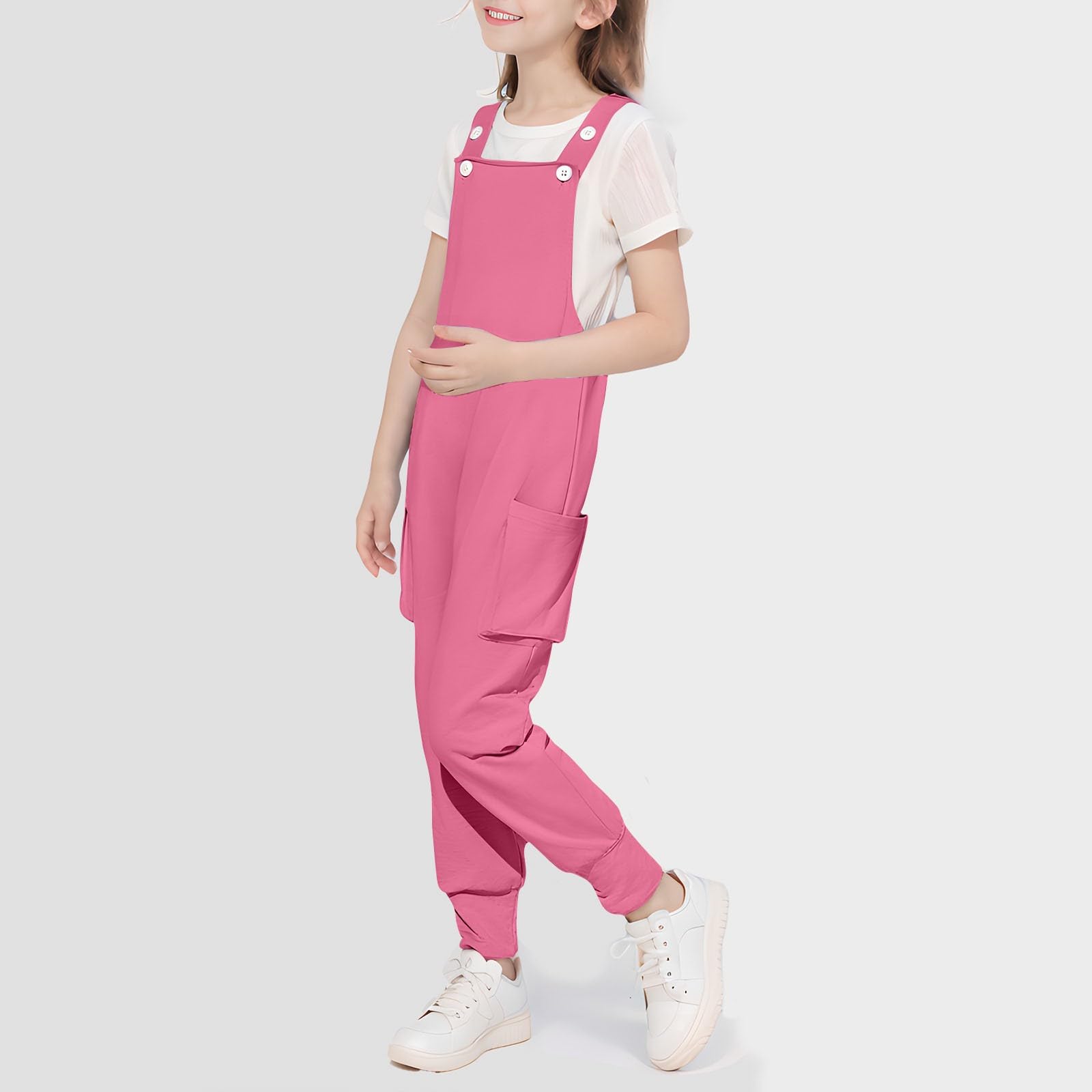Combinaisons pour enfants de 5 à 13 ans - Sans manches - Jambes larges avec poche - Salopette d'été pour tout-petits - Salopette ample pour enfants - Salopette décontractée pour enfant