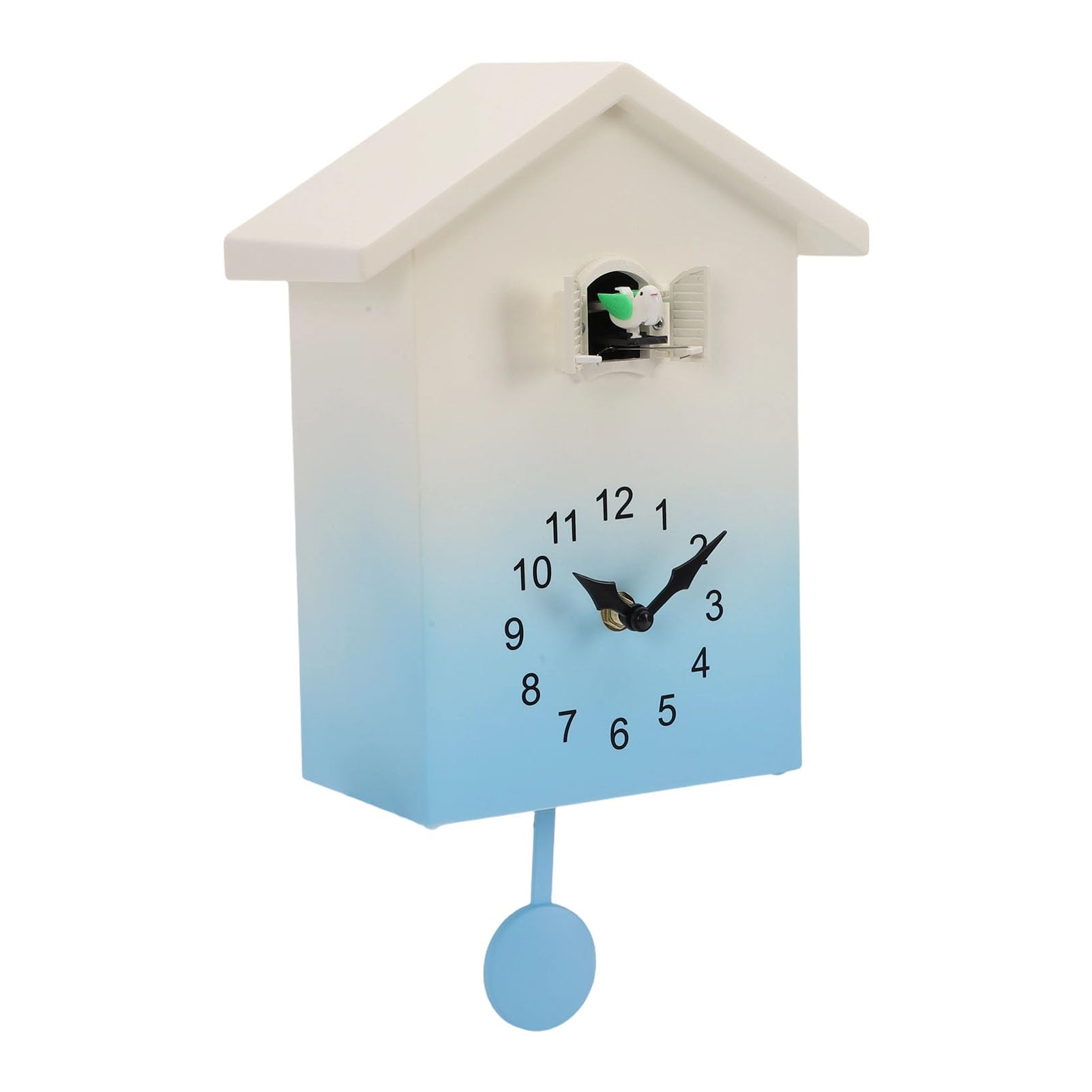 Orologio da parete a cucù trasparente, materiale di alta qualità, per casa, , studio, 20,6 x 10,4 x 38,1 cm (blu)