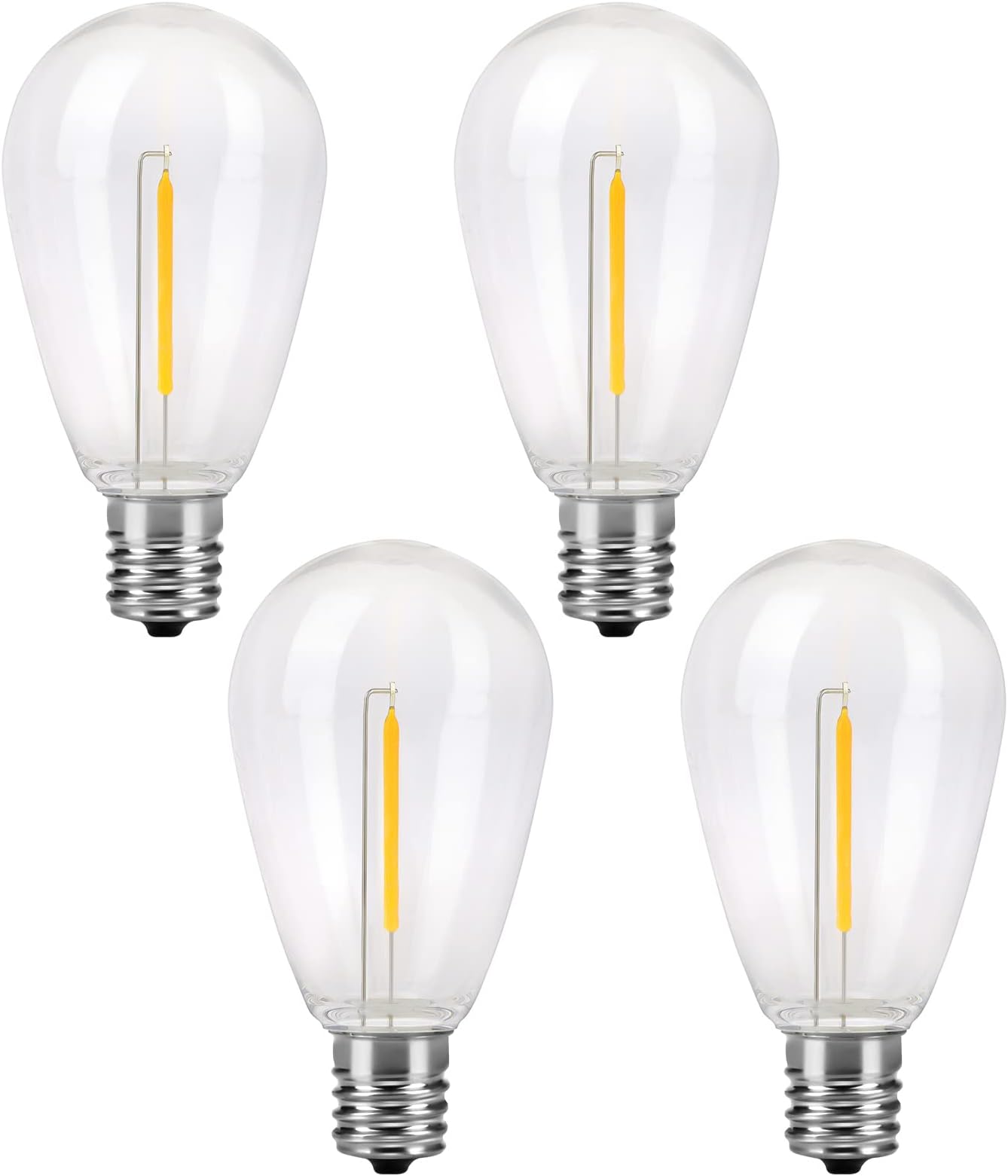Mlambert Led Plastic Light Bulbs, Pack of 4, Compatible for 96FT Filament Outdoor String Lights