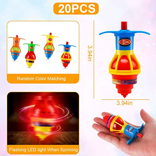 image for 20PCS Starhig Light Up Spinning Tops for Kids, LED Light Up Flashing S