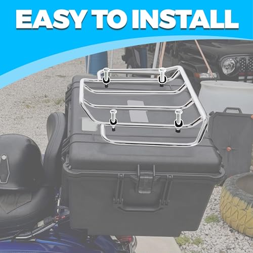 Image of ECOTRIC Motorcycle Trunk Luggage Rack Trunk Top Rack Rail Compatible with Harley Davidson Touring 1984-2024 Street Glide CVO Replacement for 53665-87 Fit for Chopped Razor