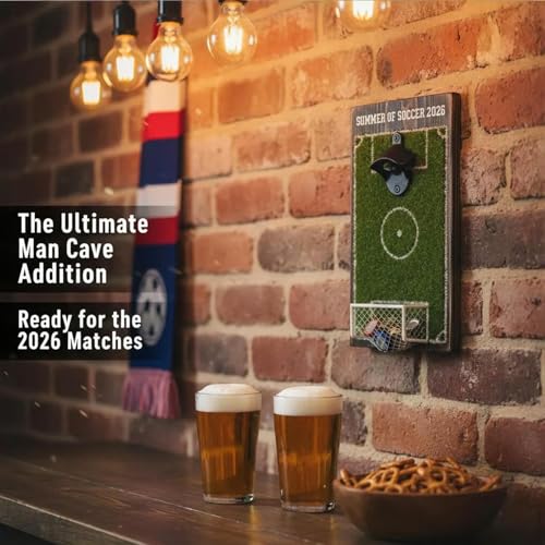 Ouvre-bouteille de bière terrain de foot avec collecteur capsules