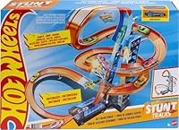 Hot Wheels Sky Crash Tower Track Set, 2.5+ ft / 83 cm High with Motorized Booster, Orange Track & 1 Hot Wheels Vehicle, Race Multiple Cars, Gift for Kids 5 to 10 Years Old & Up