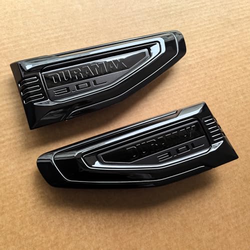 Image of 2pack OEM 2025 2026 Duramax Vent Emblem 3.0L Right Left 3D Badge Replacement for Yukon and Yukon XL Denali At4 (Gloss Black)