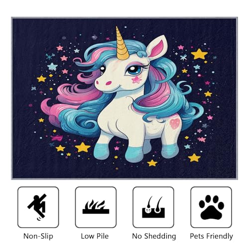 Tapete Unicornio para Niñas 90x150 cm Rectangular miniatura 2