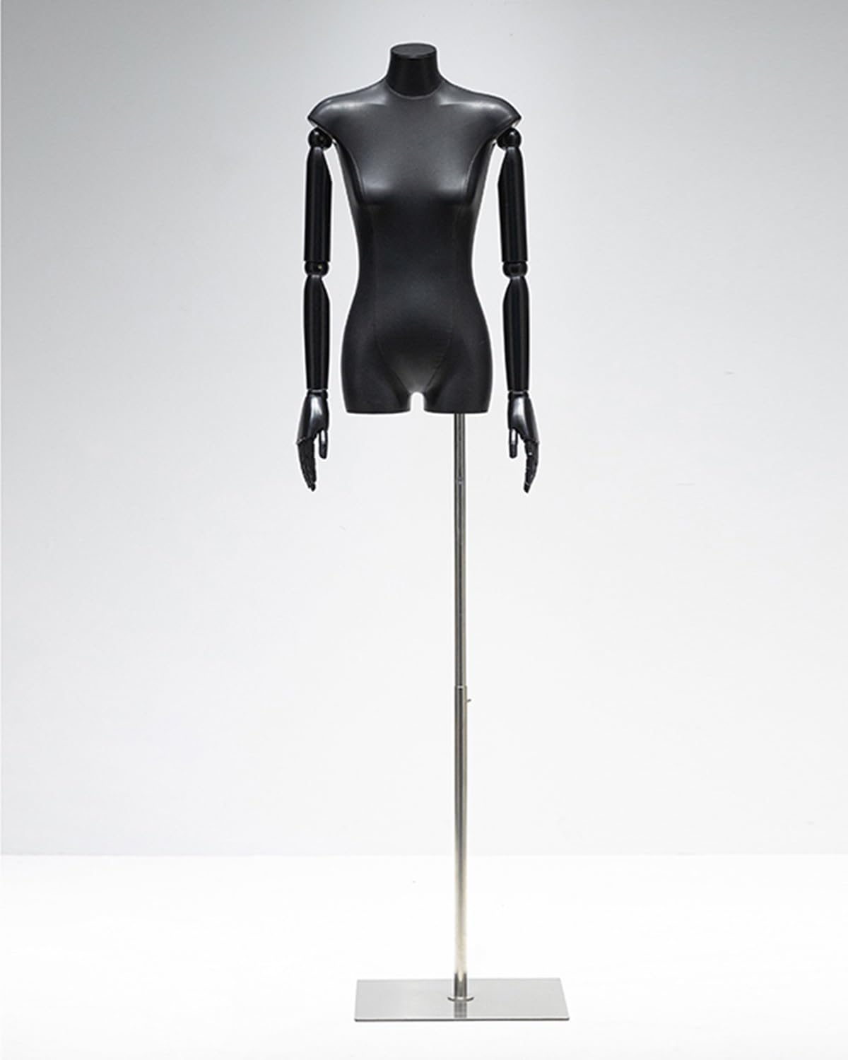Młyn z naturalnego kamienia, Manekin do szycia z regulacją wysokości, bardzo mały tors, ekspozycji okiennej/warsztatu krawieckiego/warsztatu krawieckiego(Silver Stand with Arms)