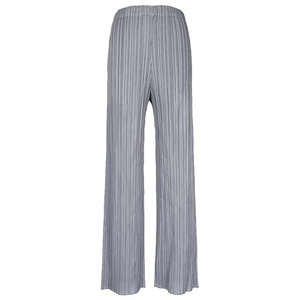 Pantalones plisados de cintura alta para mujer, ajuste holgado, pierna recta, elegantes pantalones de uso diario