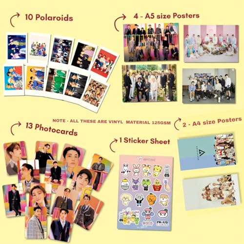 Image of Seventeen Poster Combo Pack of 6 Poster, 10 Photocards, 10 Polaroids, 1 Sticker Sheet (All Self Adhesive 125GSM) | Pinterest Wall Posters | K-Pop Posters, Photocards | All in One Combo (Seventeen)