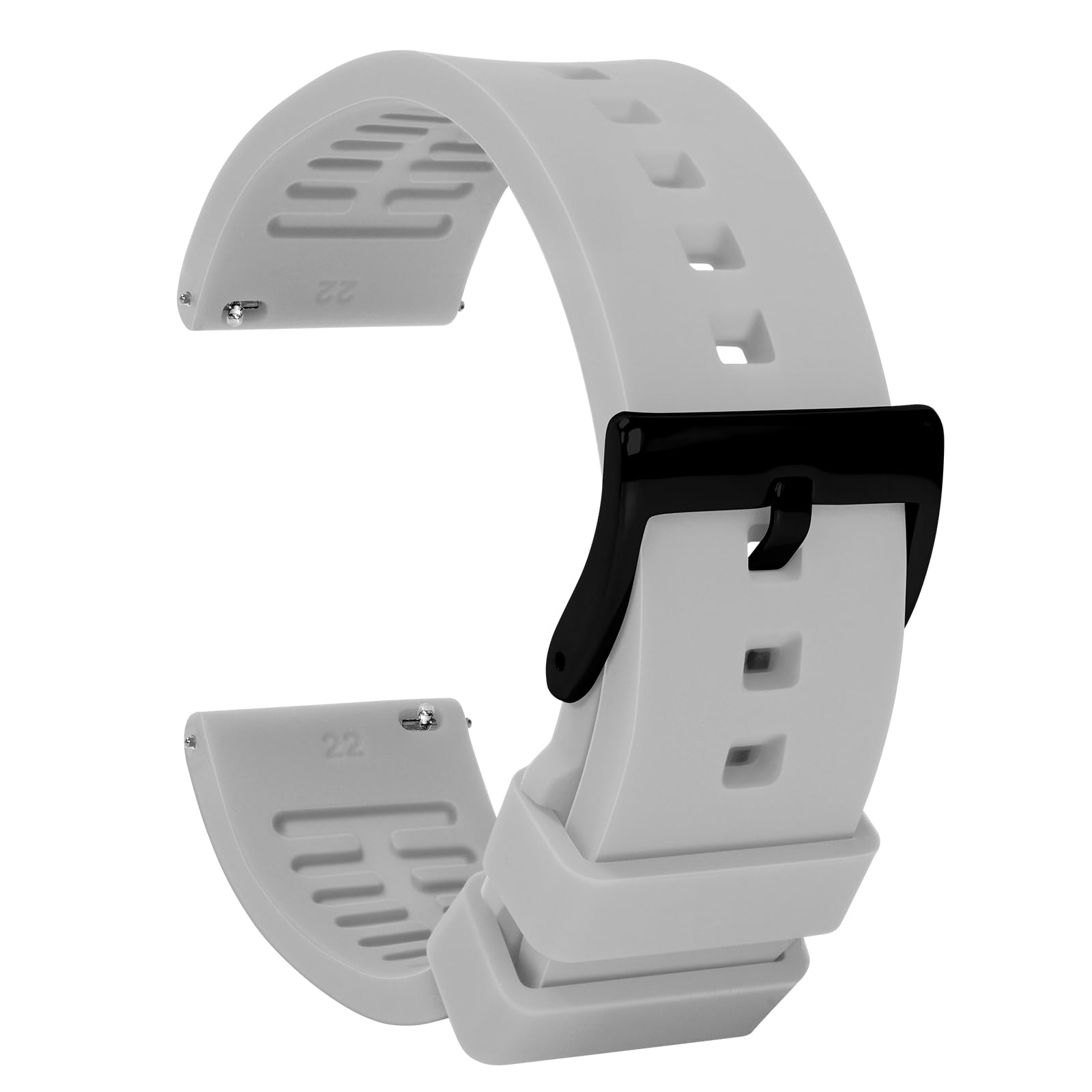 TStrap SilikonUhrenarmband Sport 19mm - Grau Gummi Uhr Armband Weich mit Schnellverschluss - Smartwatch Ersatzarmband für Herren und Damen - 18mm 19mm 20mm 21mm 22mm 24mm