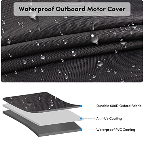 600 DENIER BOAT ENGINE MOTOR HOOD OUTBOARD COVER 4 STROKES 120HP-250HP GREY