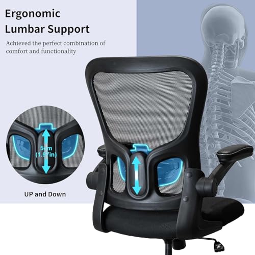 Image of Drafting Chair, Ergonomic Tall Office Chair for Standing Desk, Counter Height Desk Chair with Adjustable Padded Armrests and Footrest Ring Standing Desk Chair Adjustable Height with Lumbar Support