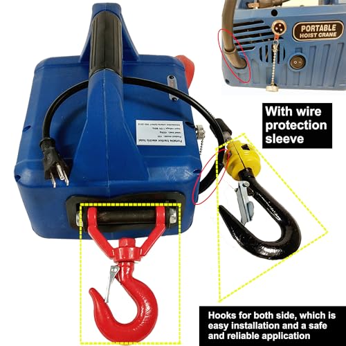 Polipasto eléctrico portátil 450kg 7.6m 110V miniatura 6