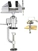 Table Vise Clamp Bench Vise Woodworking Vise with Anvil 360° Swivel Vice for Workbench Table Clamp Vise Grip, Cutting Conduit, Drilling, Metalworking
